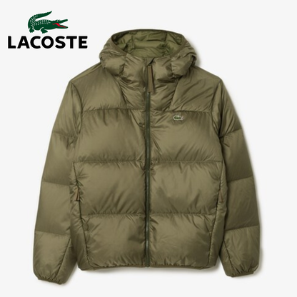 Chaqueta acolchada corta con capucha hidrófuga