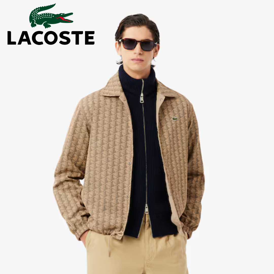 Chaqueta reversible con monograma en dos materiales