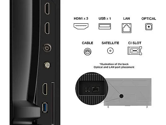 TV LED 55" - TCL 55P6K, UHD 4K, AiPQ, Smart TV, DVB-T2, Smart TV, 60 Hz