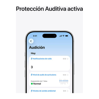 Apple AirPods Pro 3 (2025 3ª gen), Inalámbricos, Cancelación de ruido, Medición frecuencia cardíaca, Live Translation, Chip H2, USB-C, Blanco