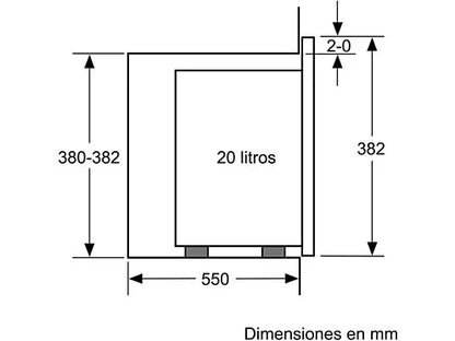 Microondas integrable - Bosch BEL523MS0, 800W, 20 L, Grill, Acero inoxidable